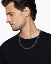 Armory® Necklace in Sterling Silver with Black Diamonds, 9.5mm